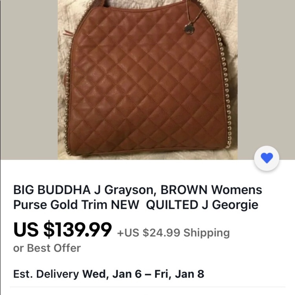 Big Buddha Georgie Dark Brown Quilted Handbag - Picture 8 of 8